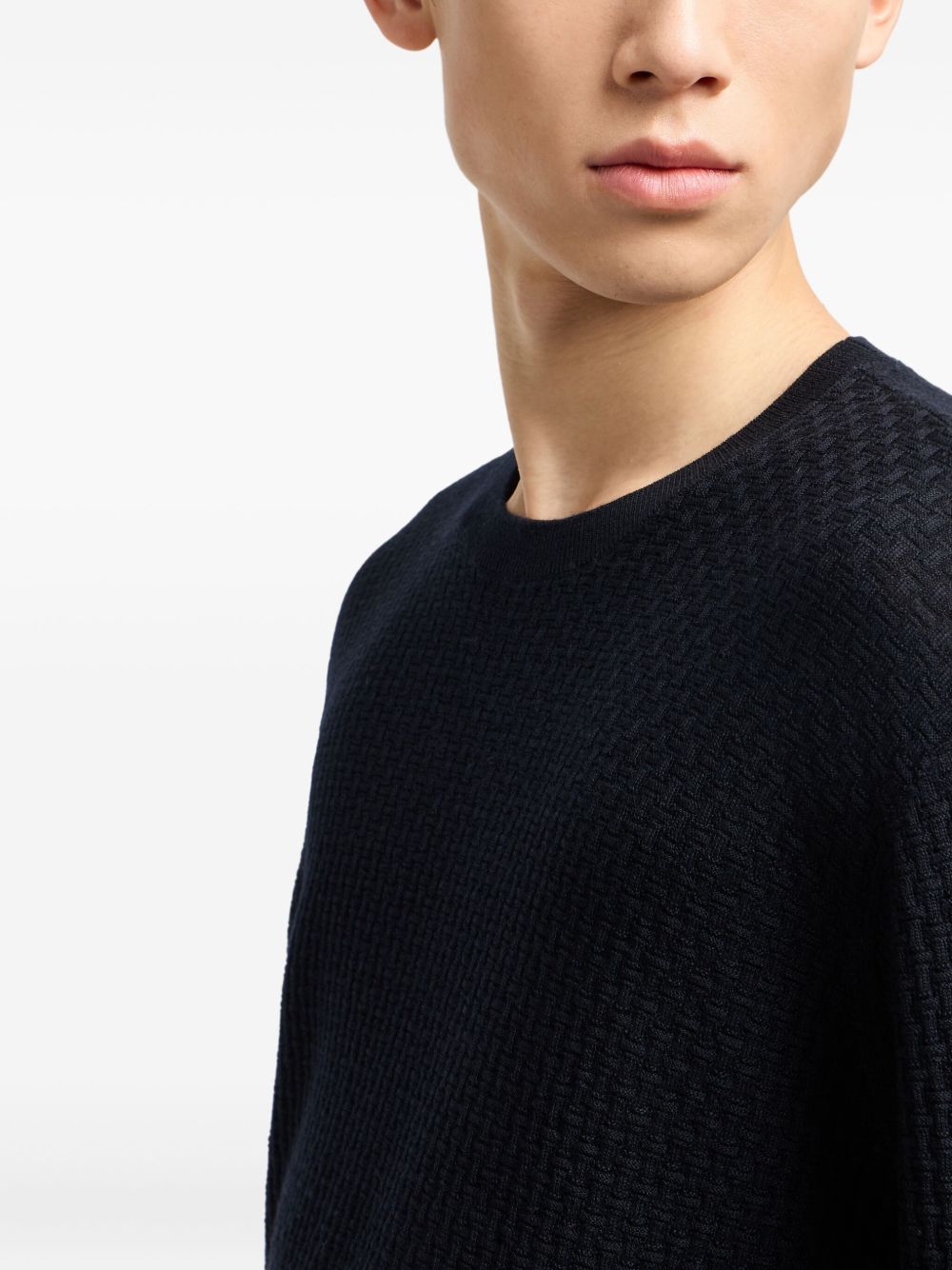 Emporio Armani Sweaters Blu Virgin Wool