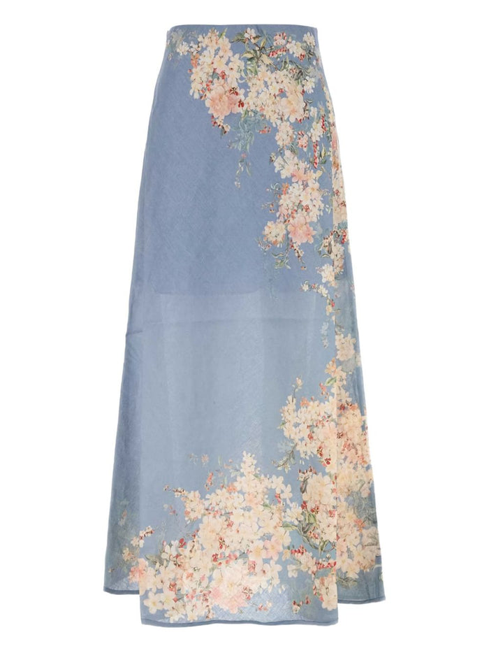 Zimmermann Skirts Clear Blue Linen
