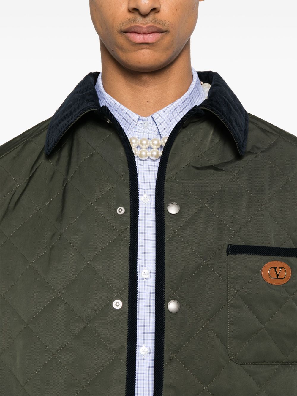 Valentino Jackets Green Calf Leather