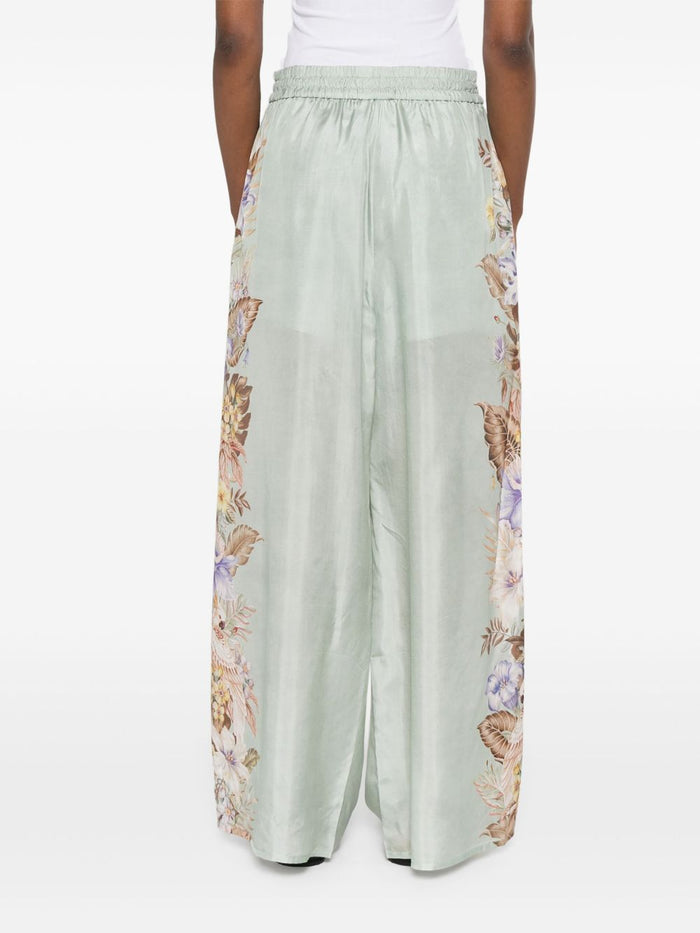 Zimmermann Trousers Verde Acqua Silk