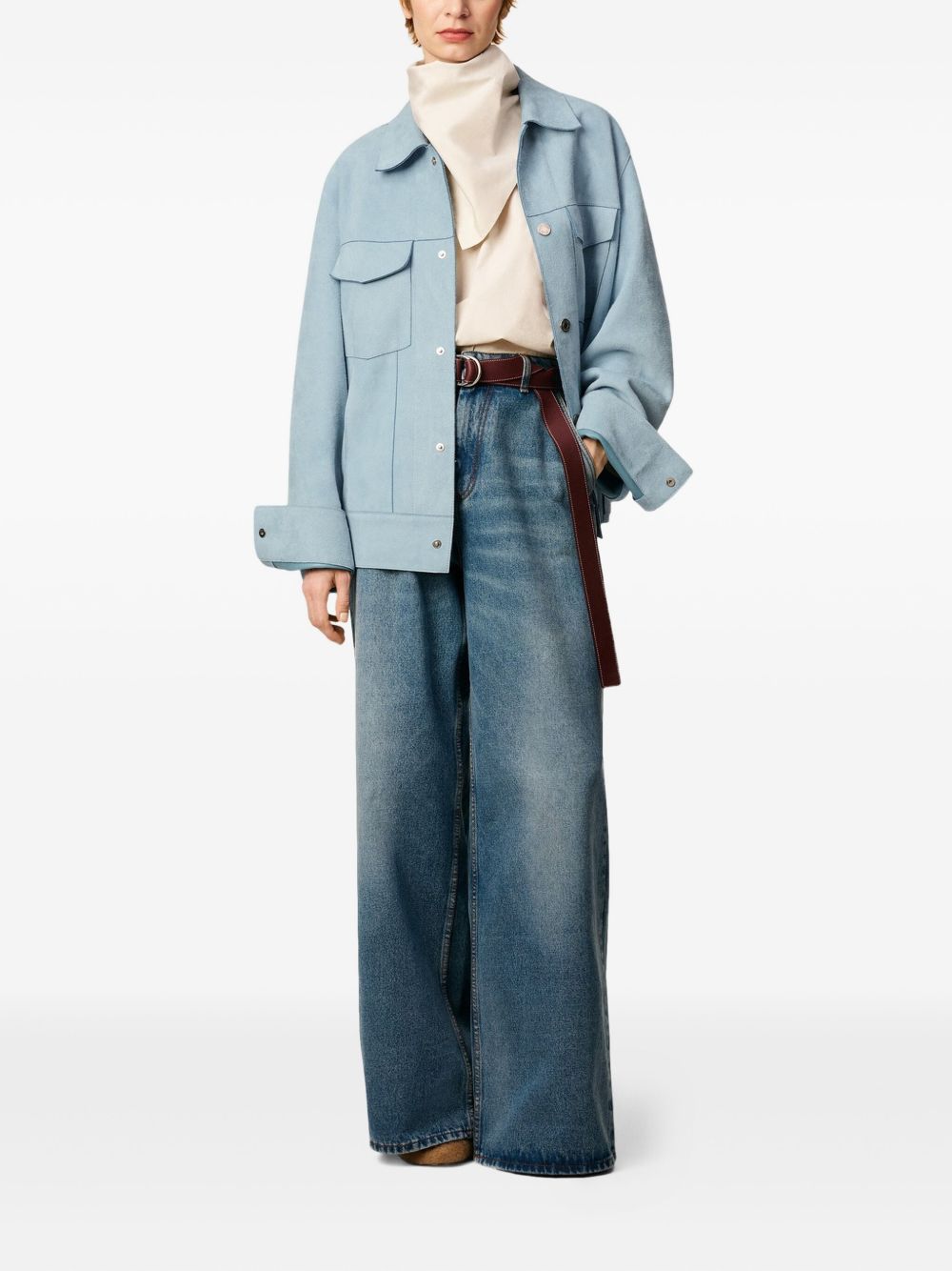 Ami Paris Jackets Clear Blue Goat Skin