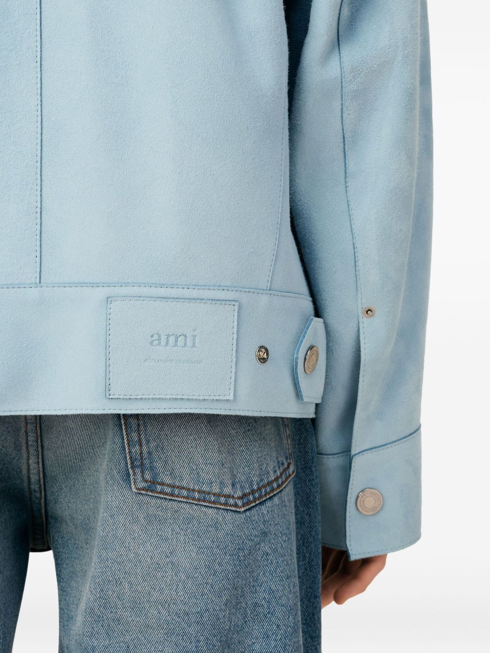 Ami Paris Jackets Clear Blue Goat Skin