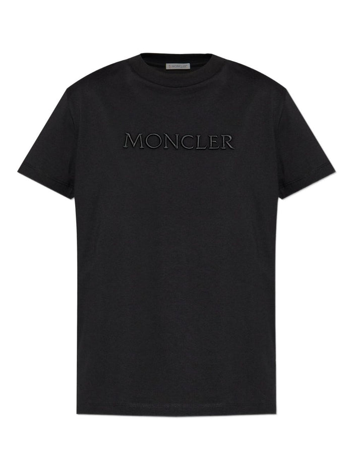 Moncler T-shirts and Polos Black Base Fabric: Cotton