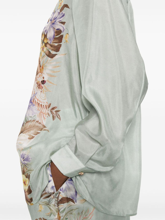 Zimmermann Shirts Verde Acqua Silk