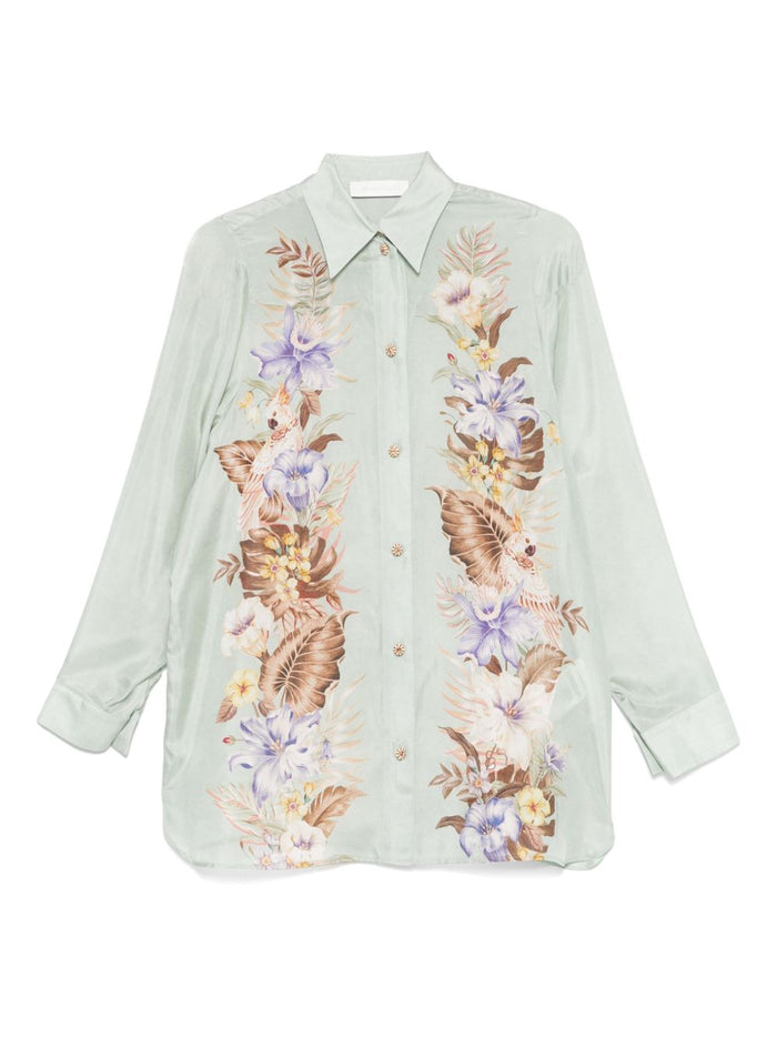 Zimmermann Shirts Verde Acqua Silk