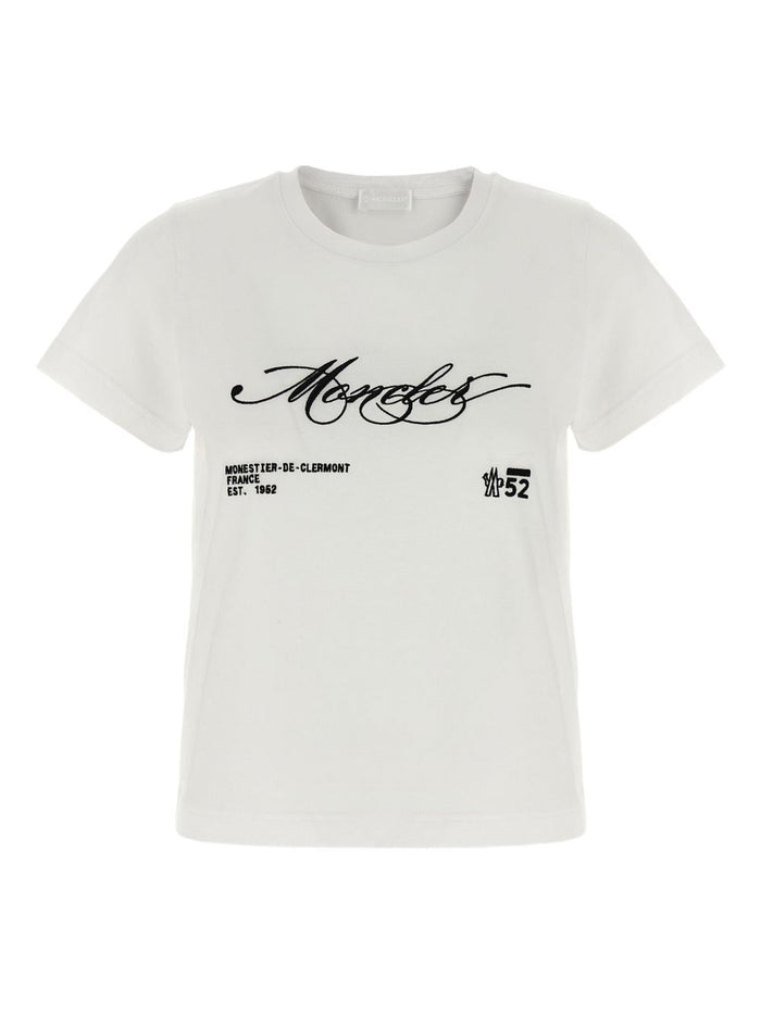 Moncler T-shirts and Polos White Base Fabric: Cotton