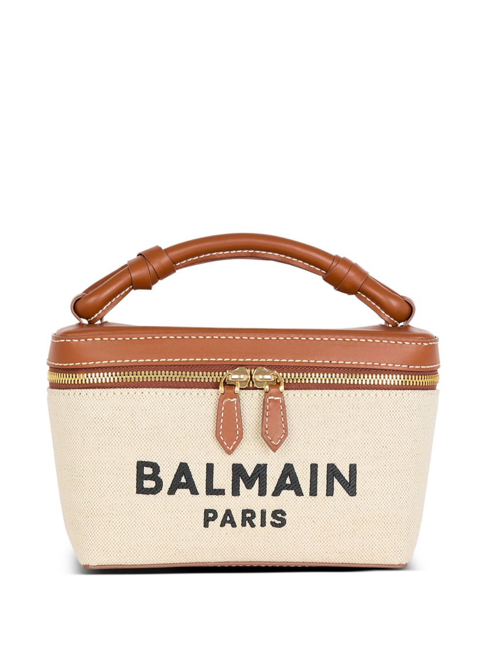 Balmain Bags Leather Brown Coton Lin