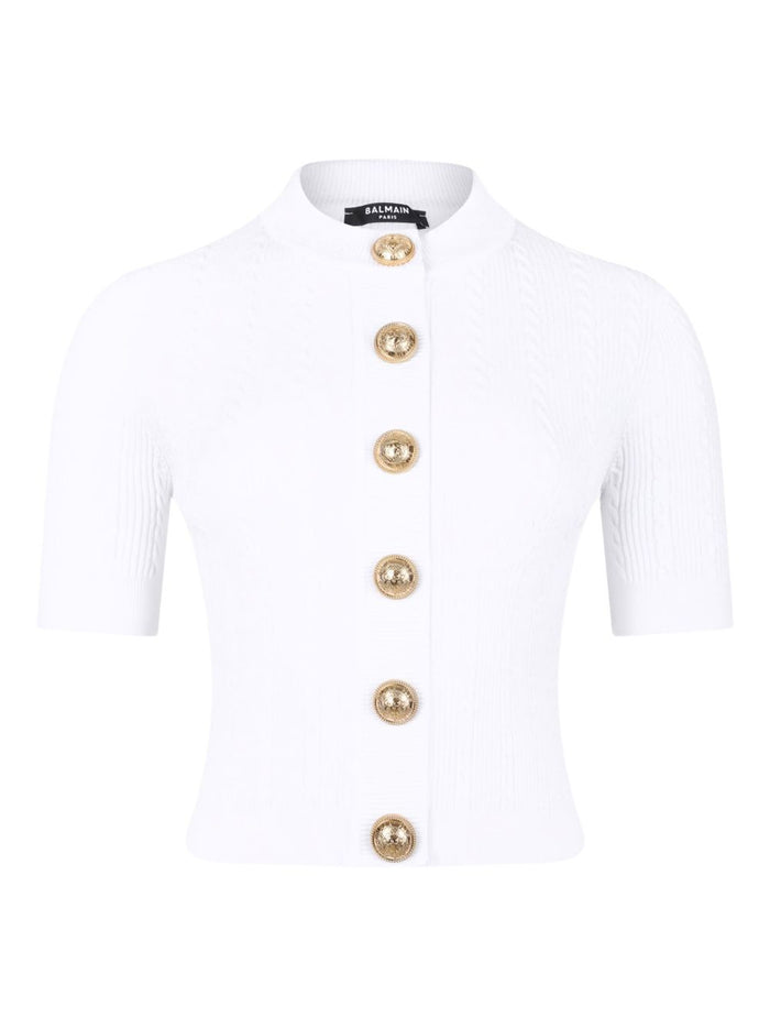Balmain Sweaters White Viscose Polyester