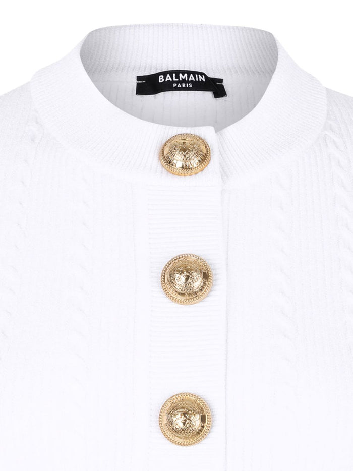 Balmain Sweaters White Viscose Polyester