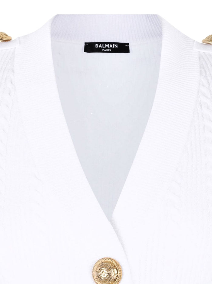 Balmain Sweaters White Viscose Polyester