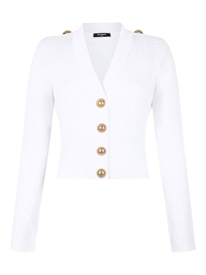 Balmain Sweaters White Viscose Polyester