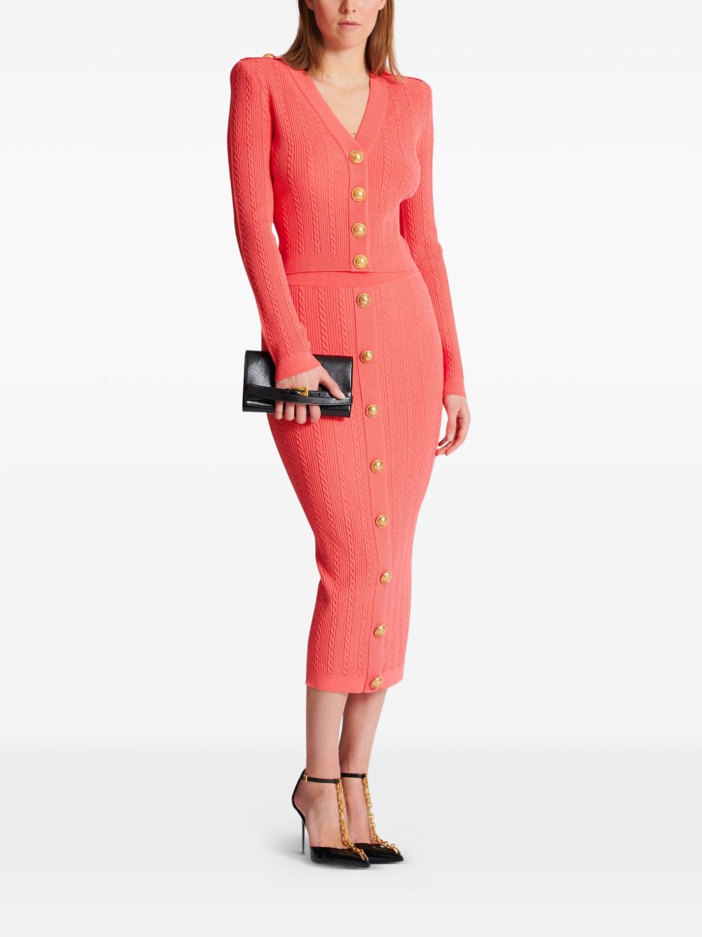 Balmain Sweaters Orange Viscose Polyester