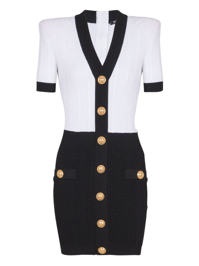 Balmain Dresses Black Viscose Polyester