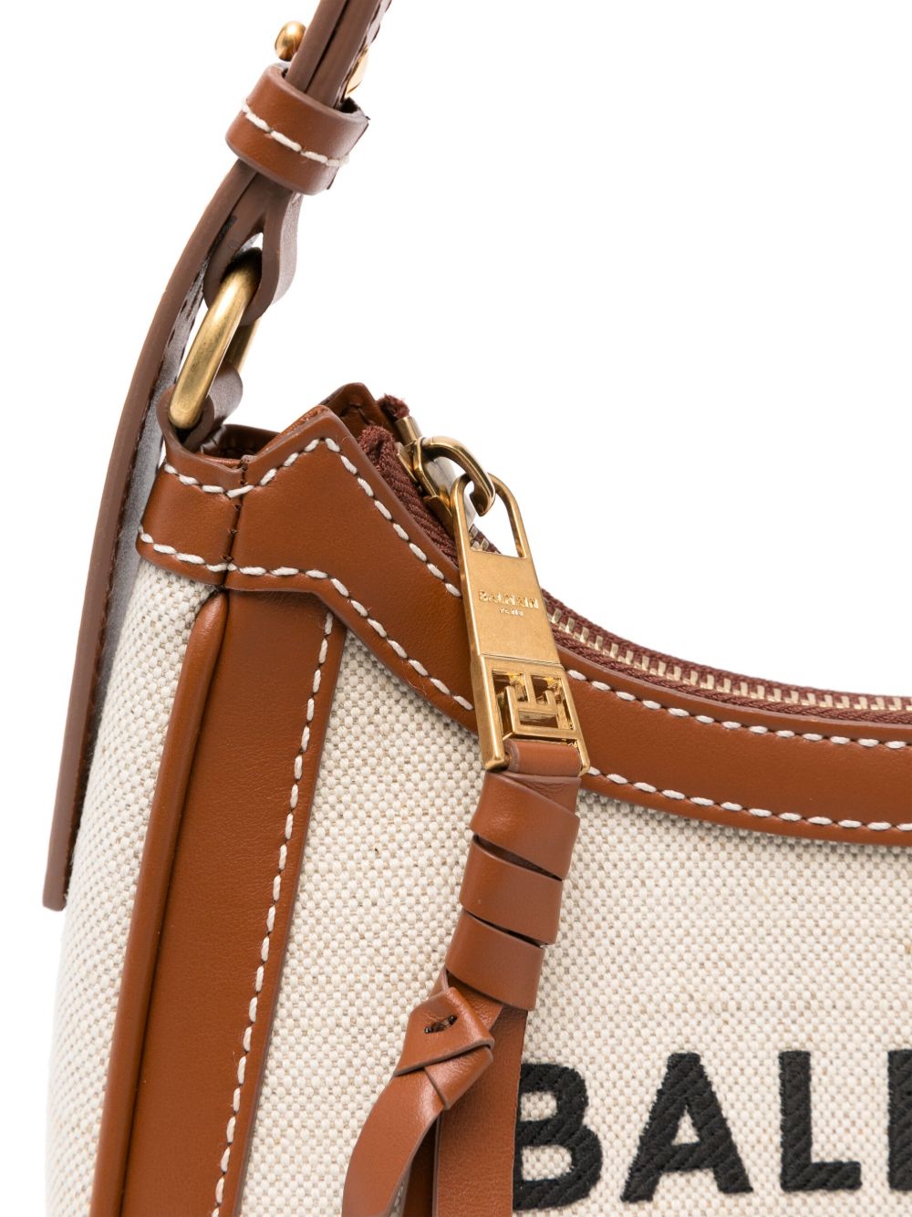 Balmain Bags Leather Brown Coton Lin