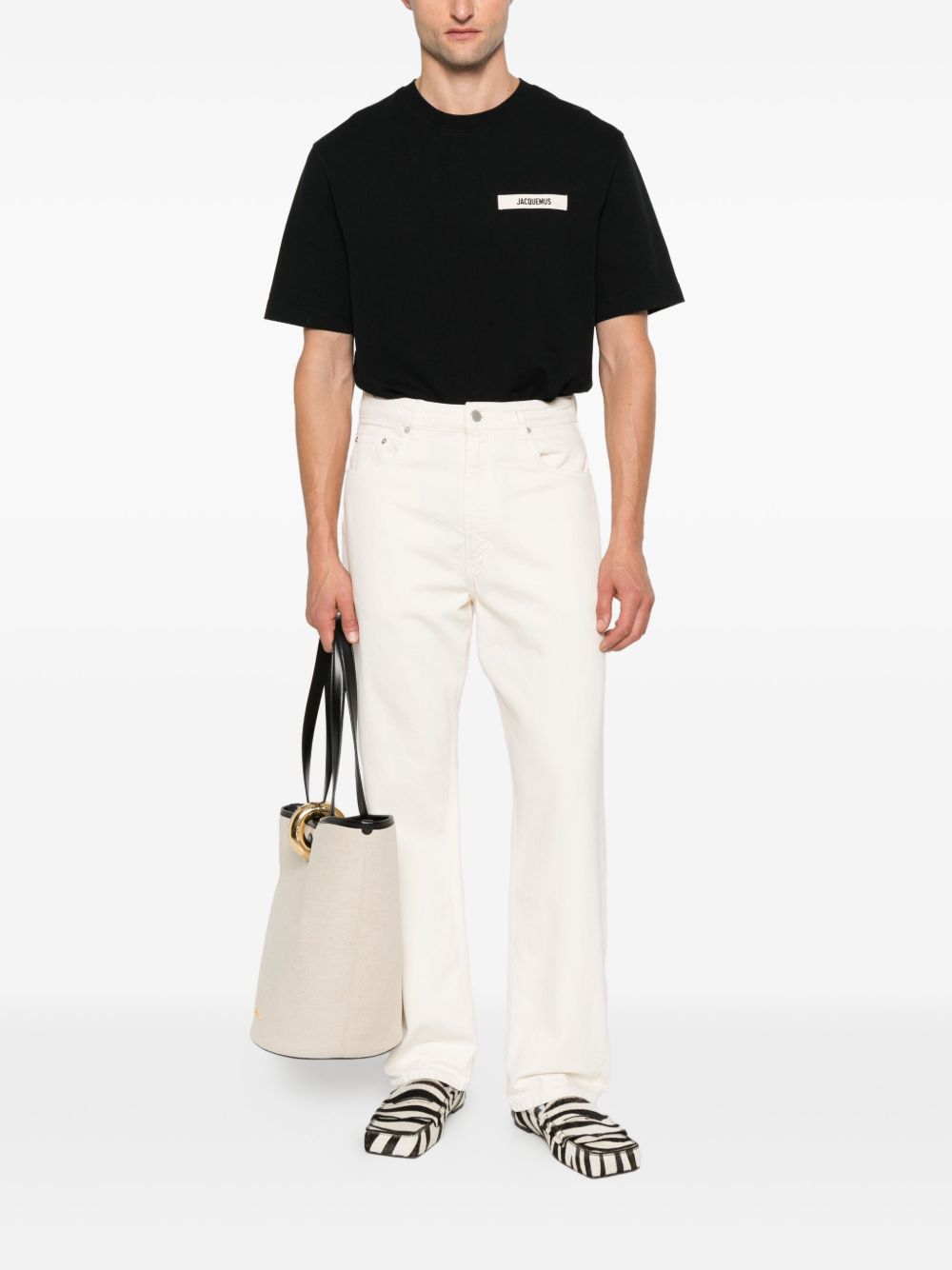 Jacquemus T-Shirts And Polos Black Natural (veg)->cotton100.0 %