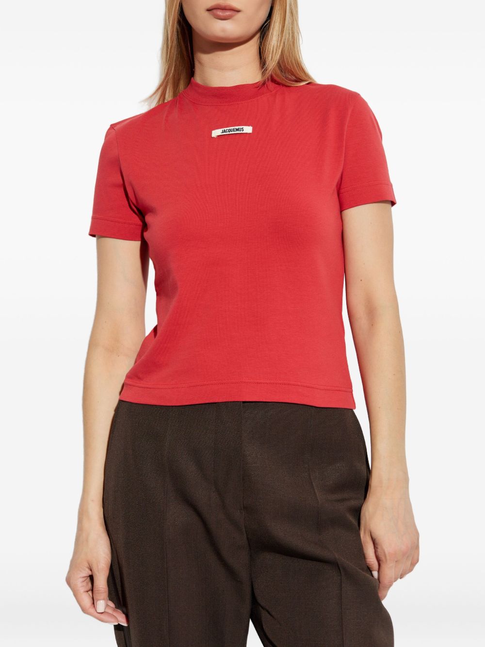 Jacquemus T-Shirts And Polos Red Natural (veg)->cotton100.0 %
