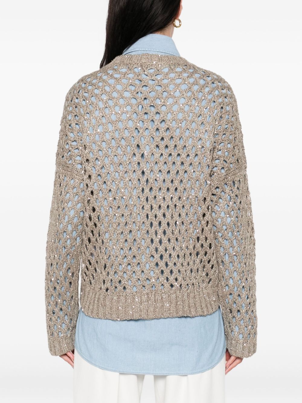 Brunello Cucinelli Sweaters Marrone Scuro Silk