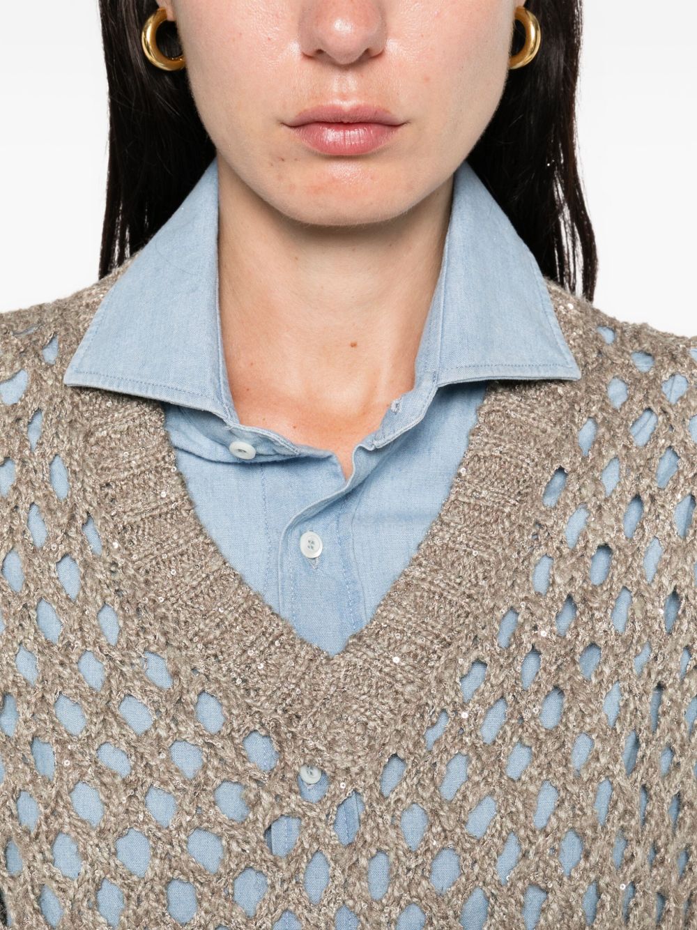 Brunello Cucinelli Sweaters Marrone Scuro Silk