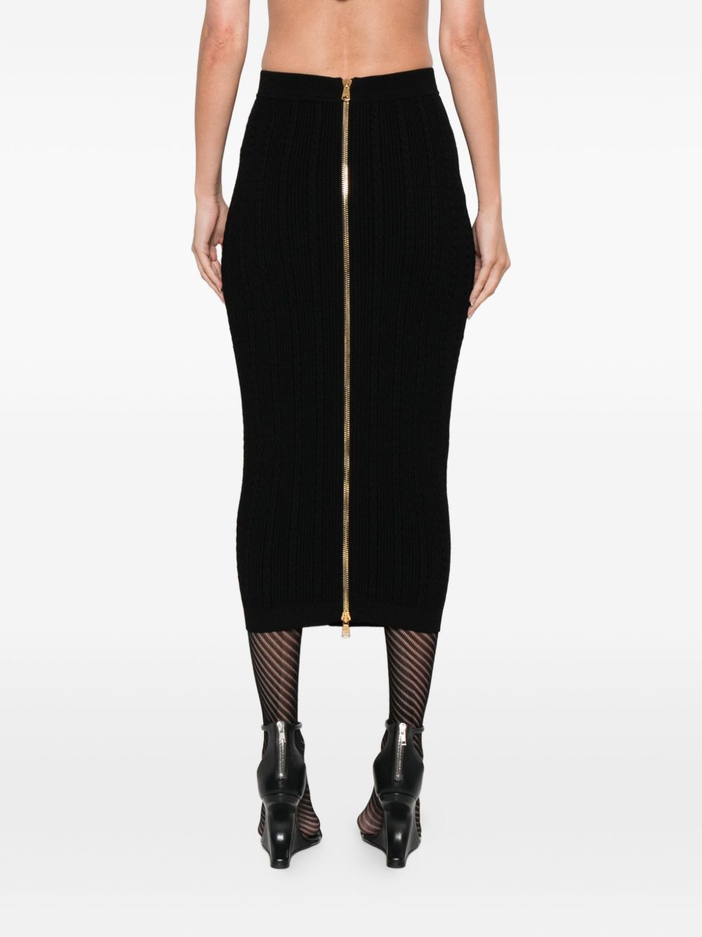 Balmain Skirts Black Viscose Polyester