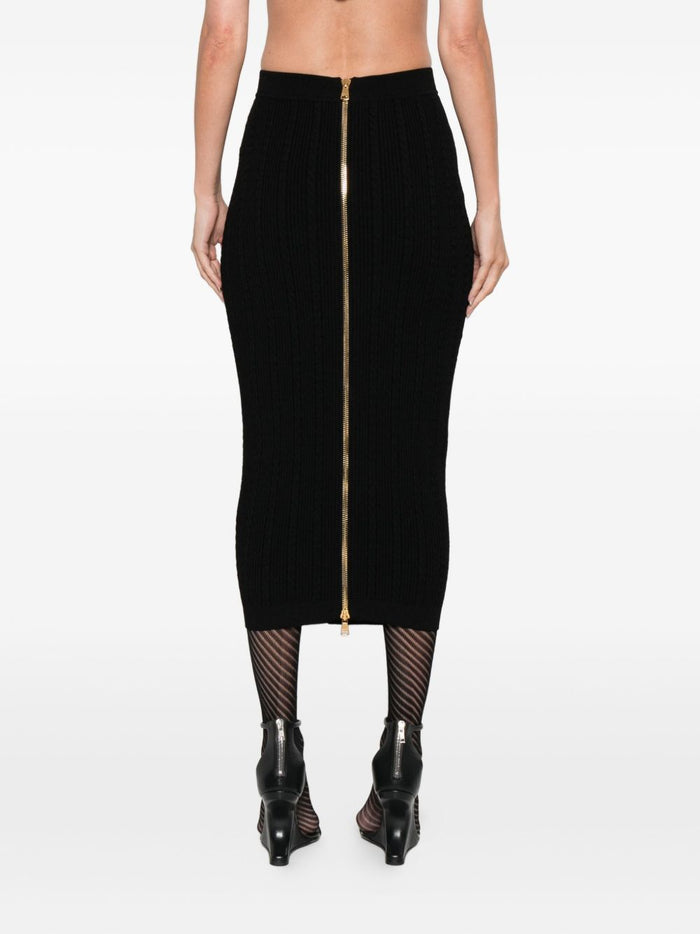 Balmain Skirts Black Viscose Polyester