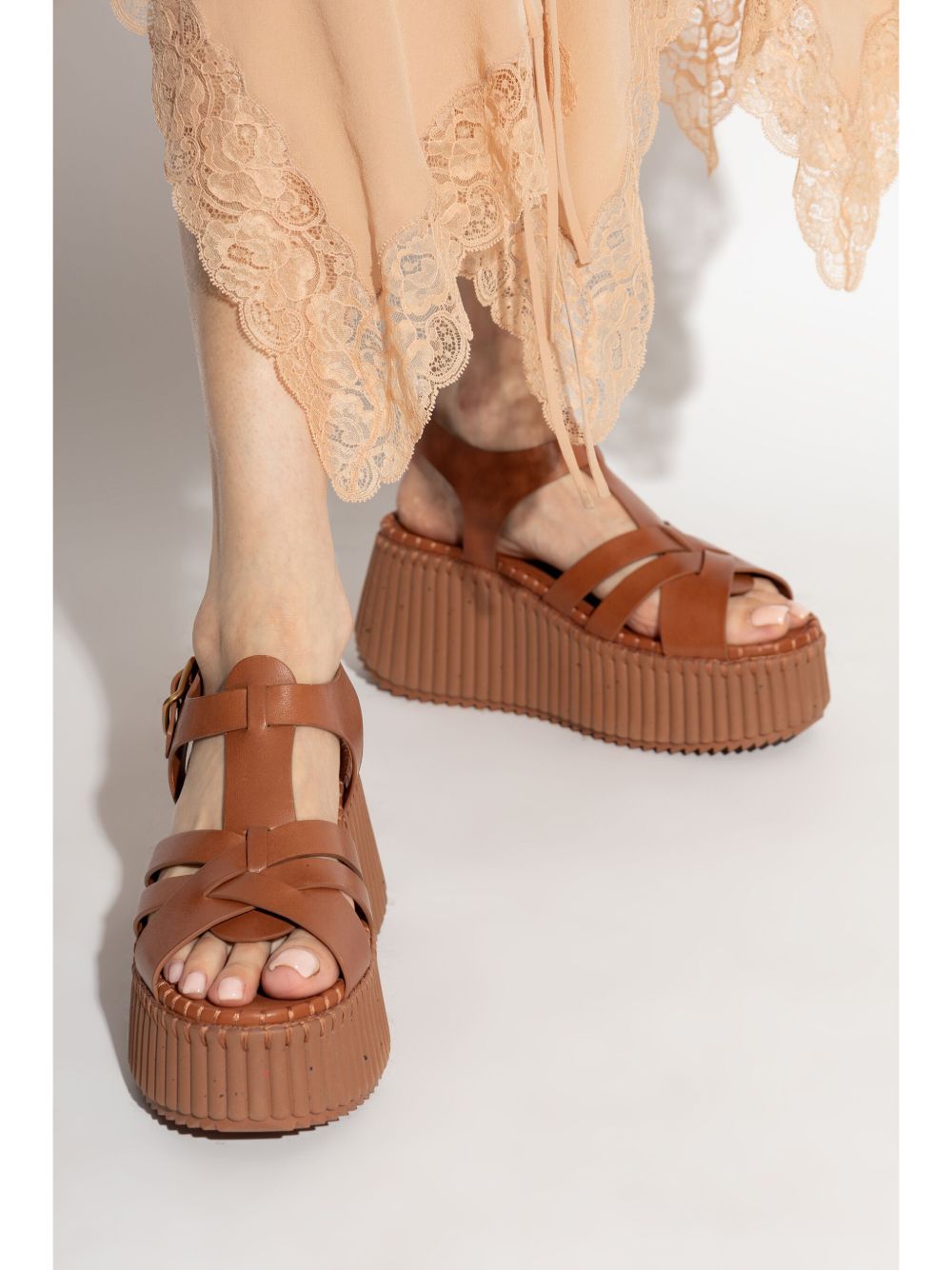 Chloè Sandals Leather Brown