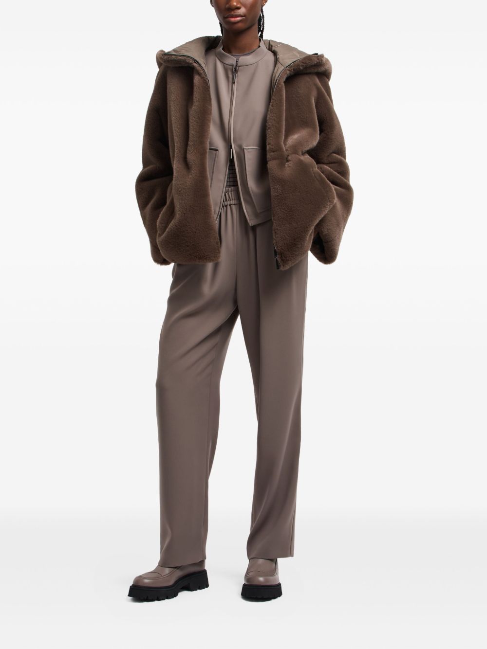 Emporio Armani Trousers Tortora Polyester
