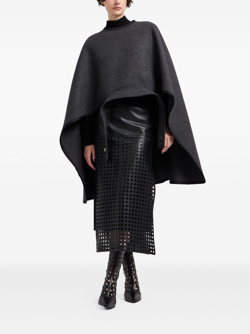 Emporio Armani Skirts Nero Furs & Skins->leather100.0 %
