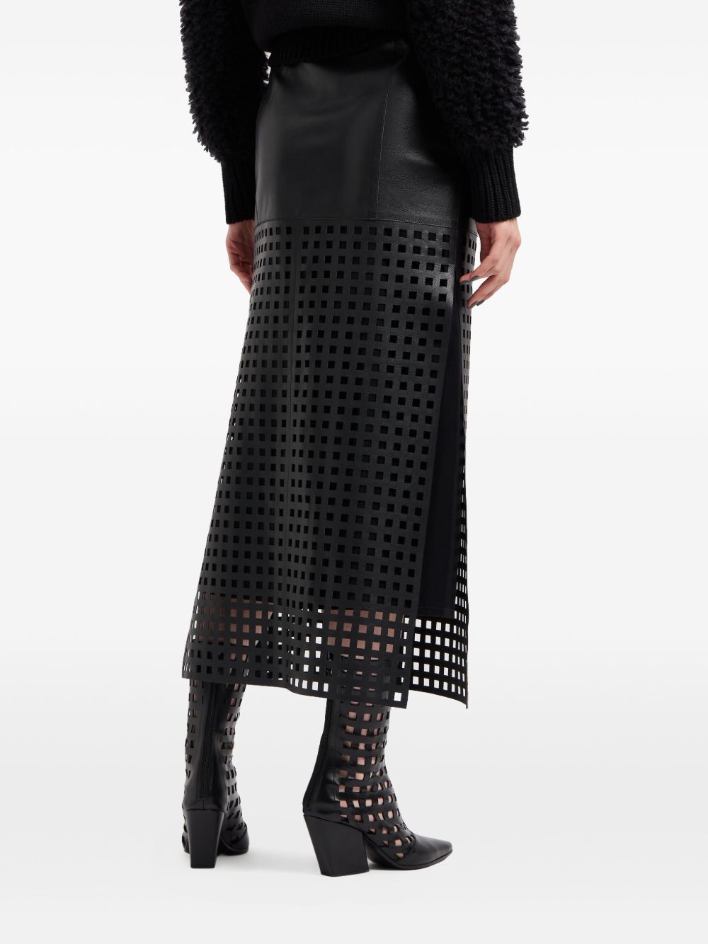 Emporio Armani Skirts Nero Furs & Skins->leather100.0 %