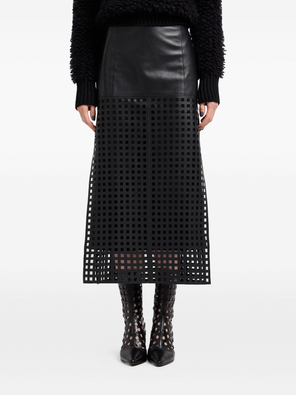 Emporio Armani Skirts Nero Furs & Skins->leather100.0 %