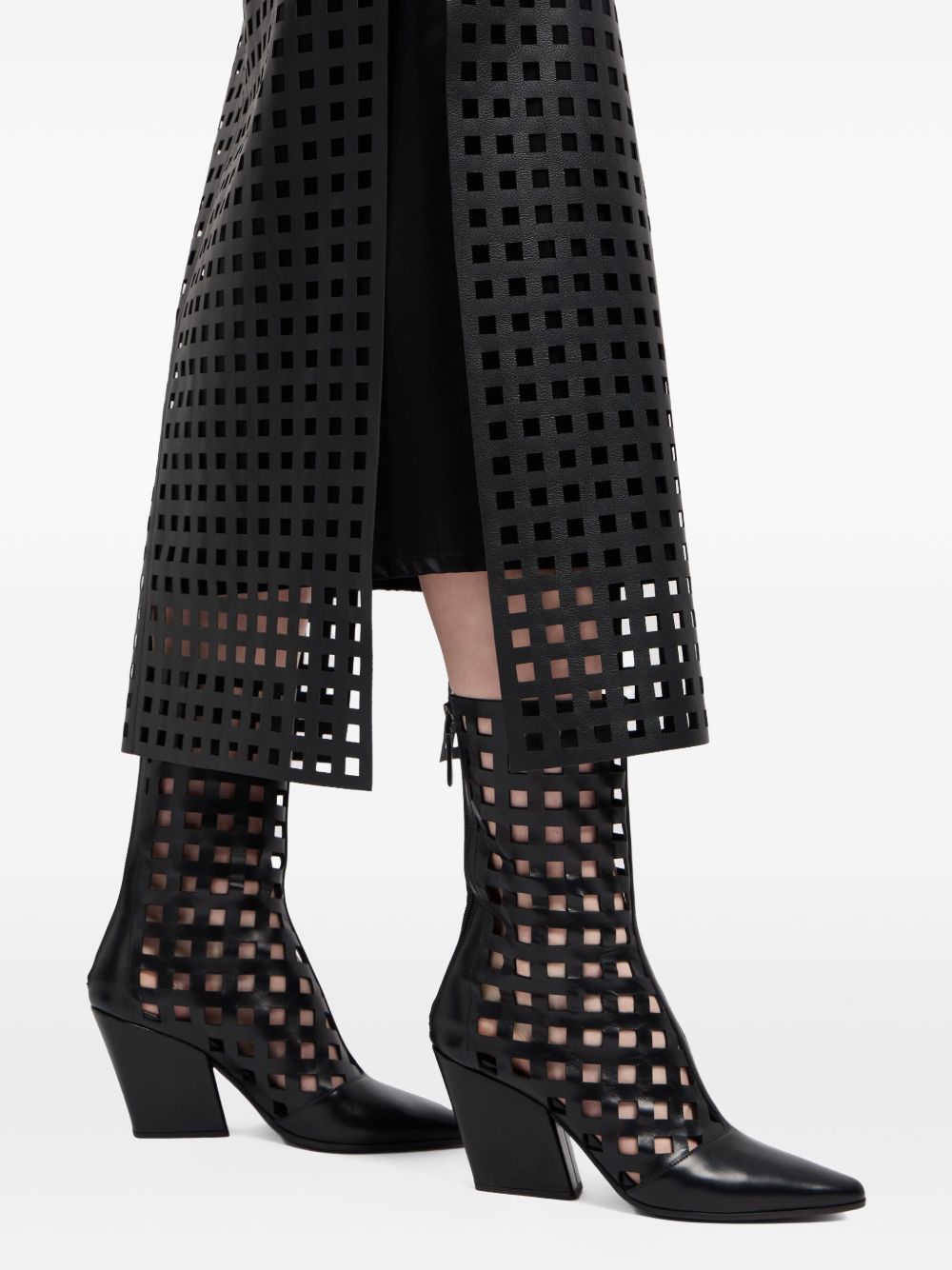 Emporio Armani Skirts Nero Furs & Skins->leather100.0 %