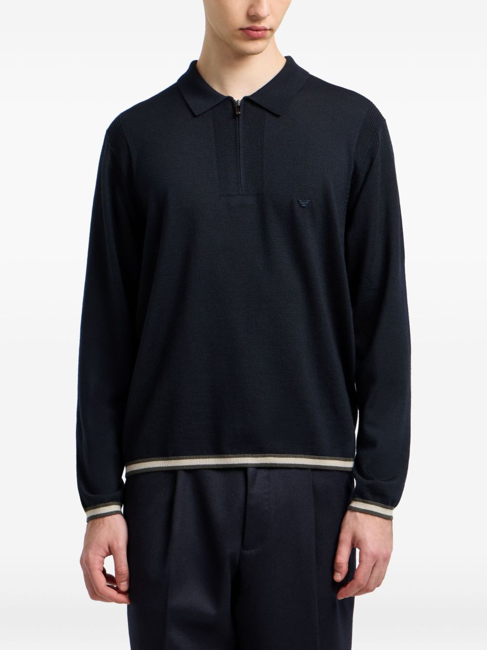 Emporio Armani T-Shirts And Polos Blu Virgin Wool