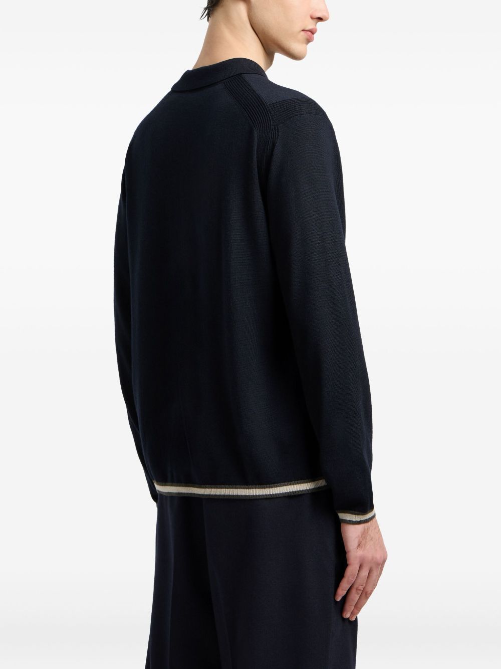 Emporio Armani T-Shirts And Polos Blu Virgin Wool
