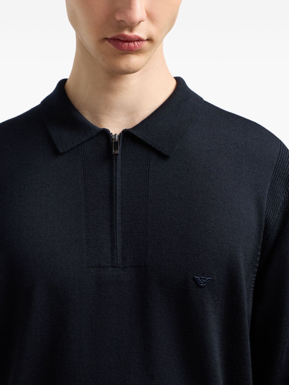 Emporio Armani T-Shirts And Polos Blu Virgin Wool