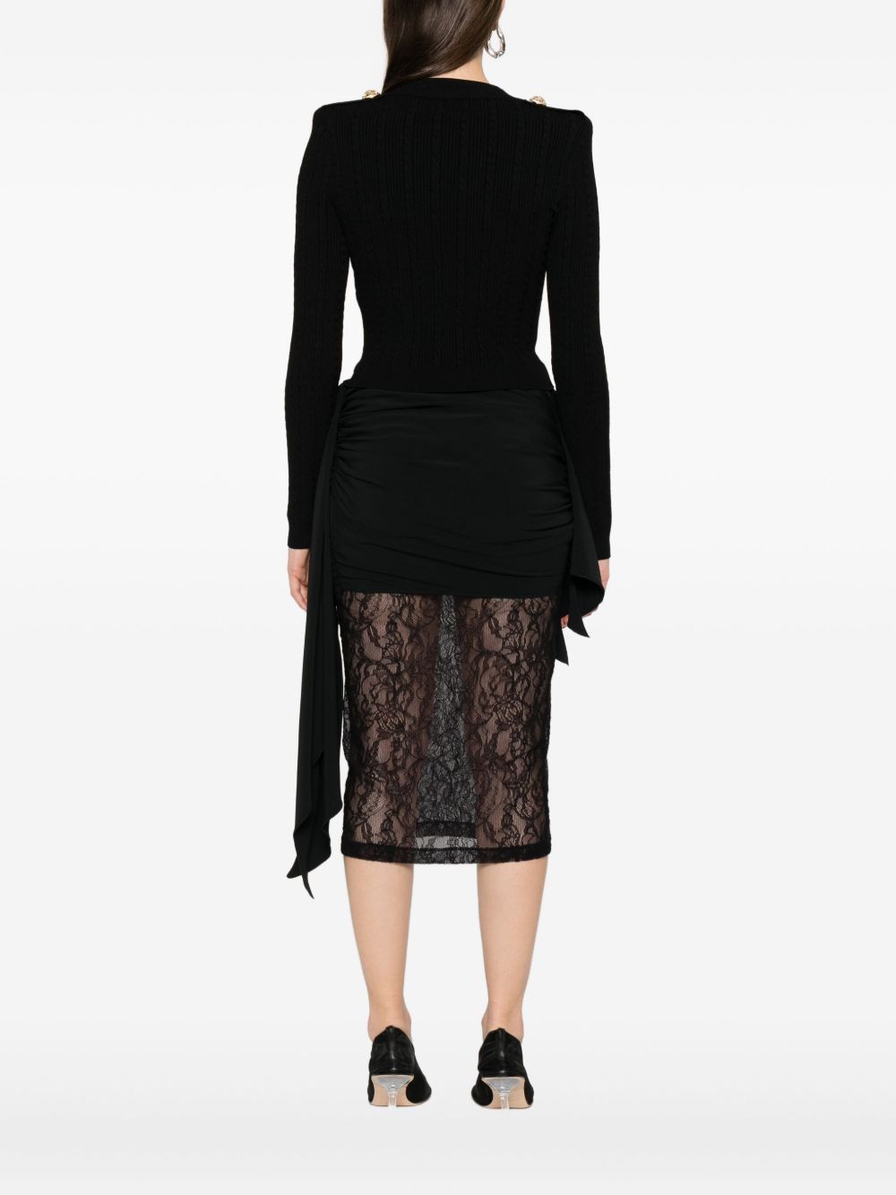 Balmain Sweaters Black Viscose Polyester