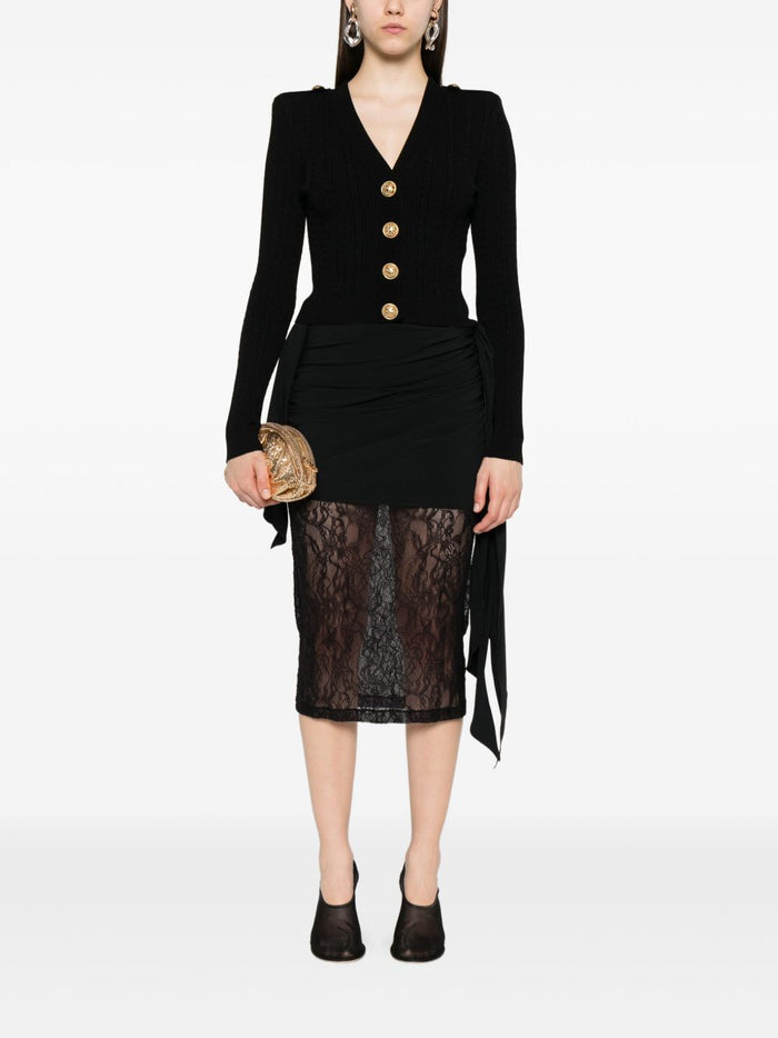 Balmain Sweaters Black Viscose Polyester