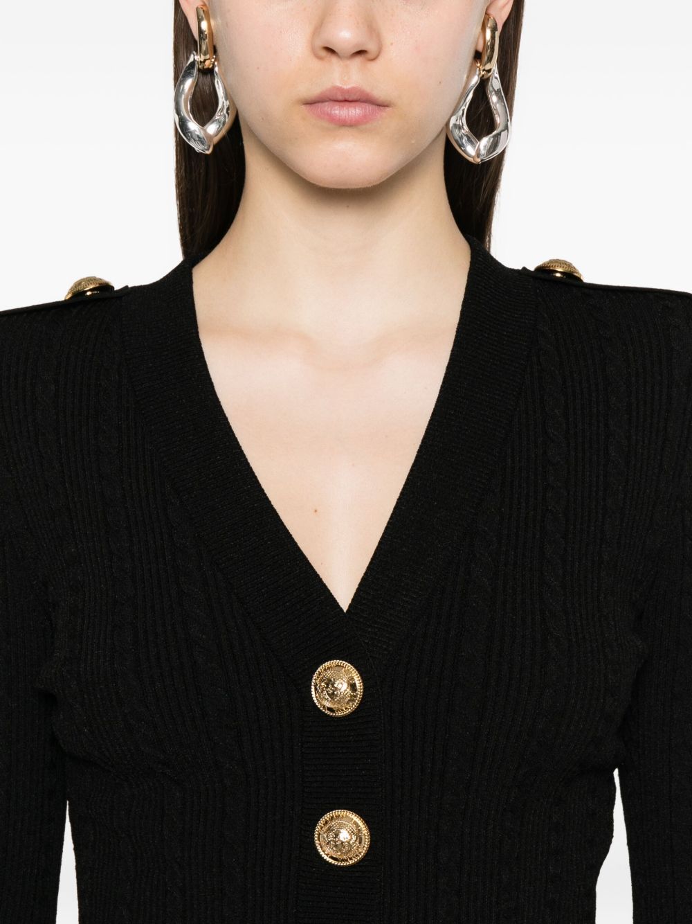 Balmain Sweaters Black Viscose Polyester