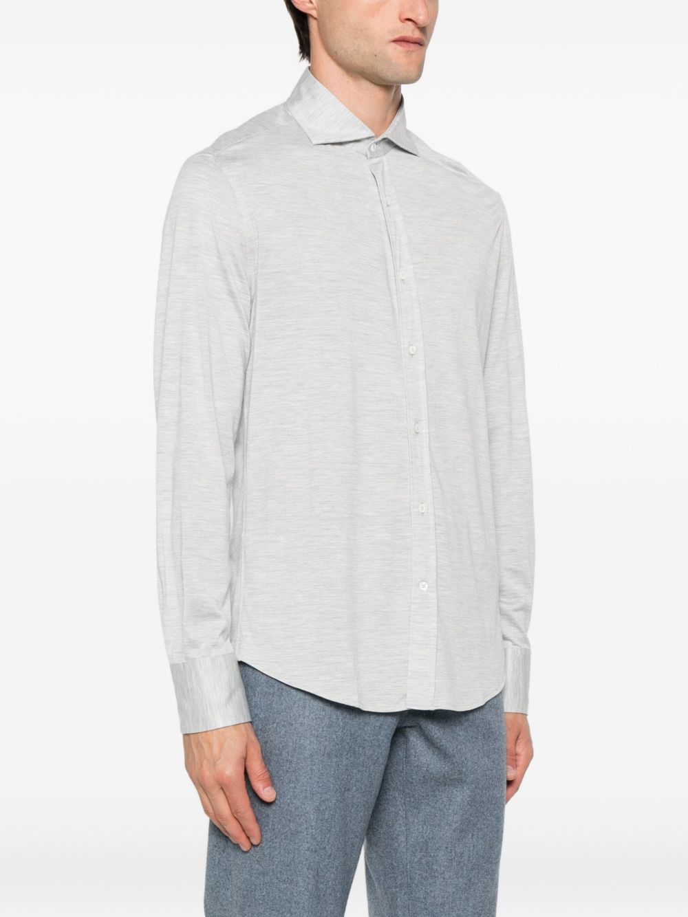 Brunello Cucinelli Shirts Grigio Chiaro Silk