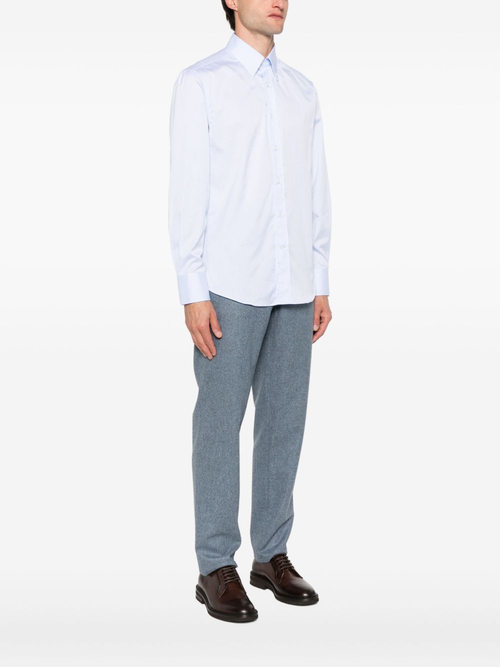 Brunello Cucinelli Shirts Azzurro Cotton