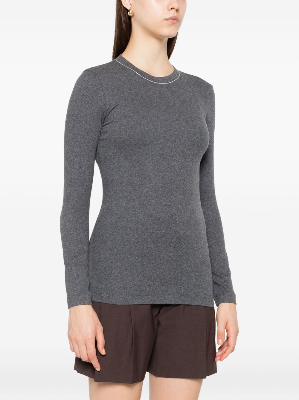 Brunello Cucinelli T-Shirts And Polos Grigio Scuro Cotton