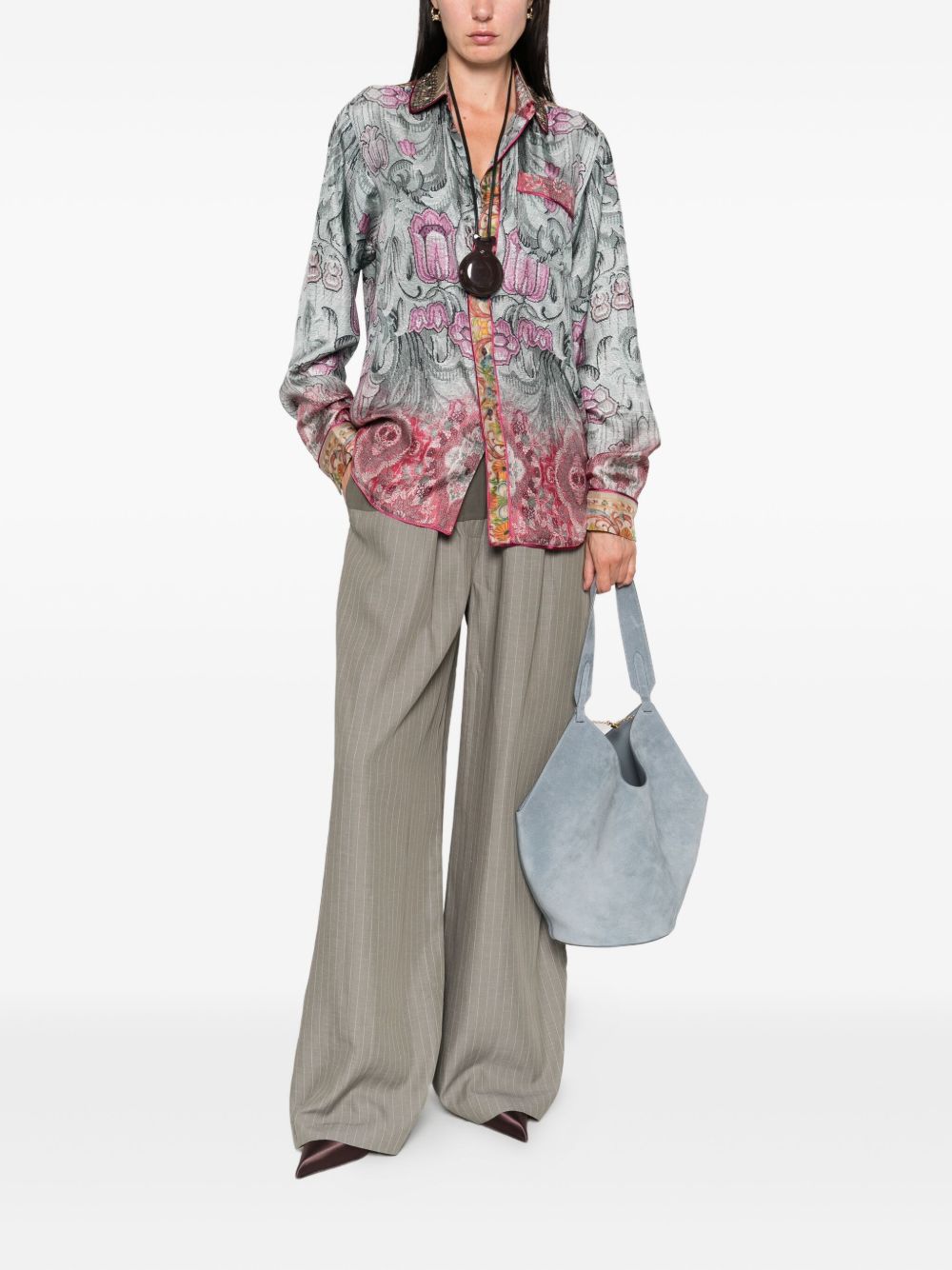 Pierre Louis Mascia Shirts Clear Blue Silk