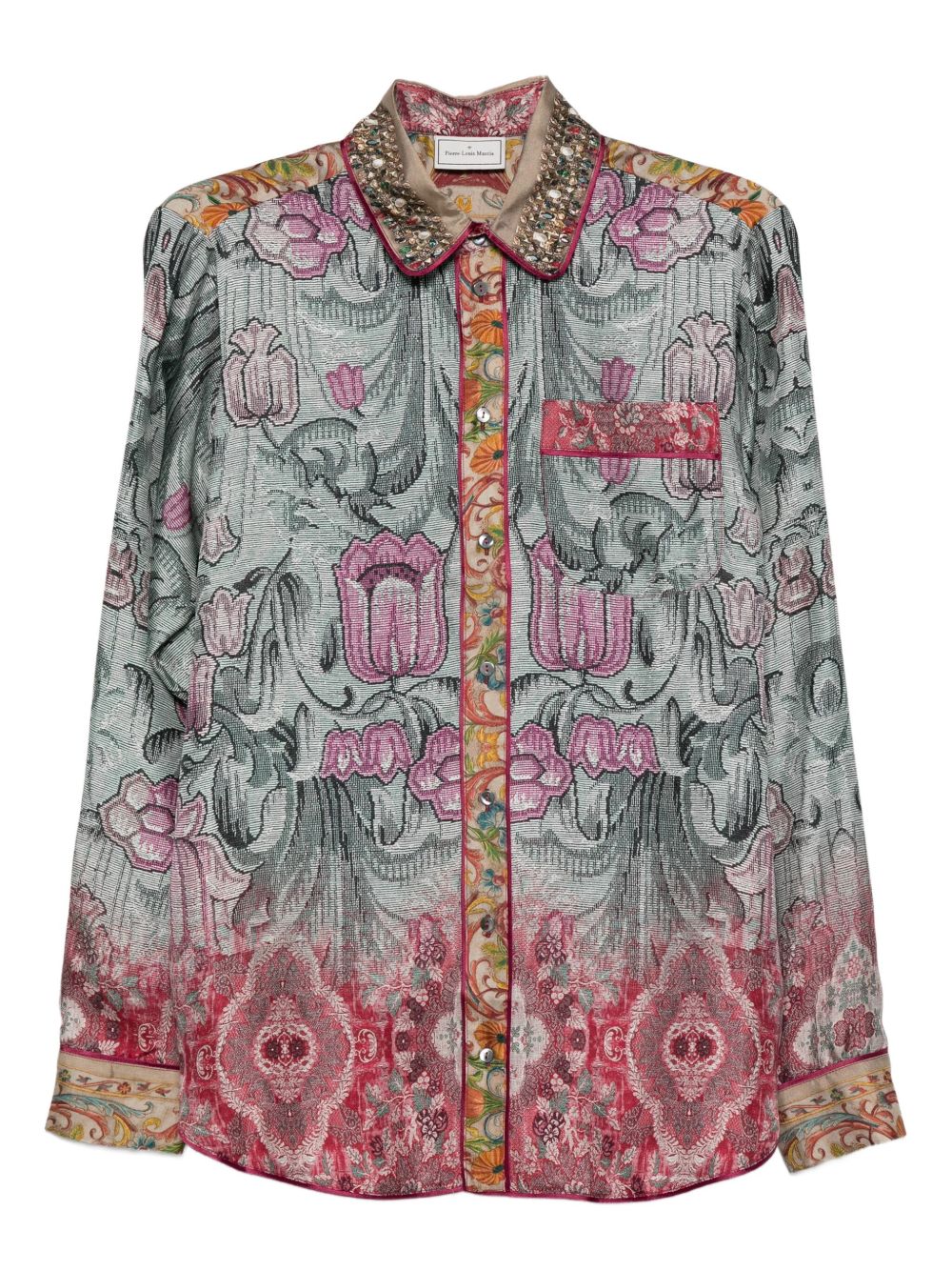 Pierre Louis Mascia Shirts Clear Blue Silk