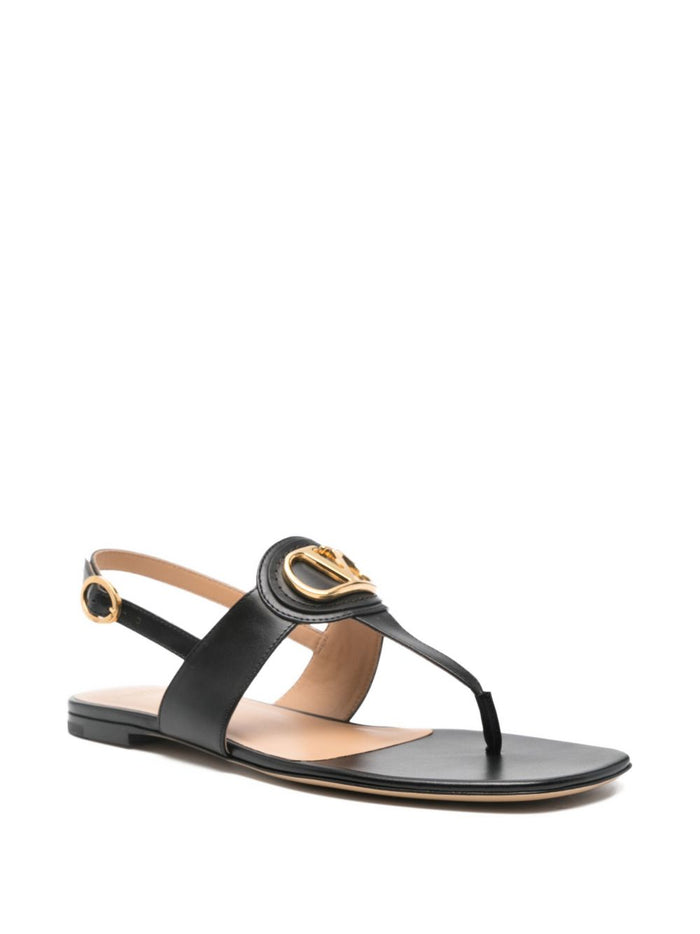 Valentino Garavani Sandals Black Calf Leather