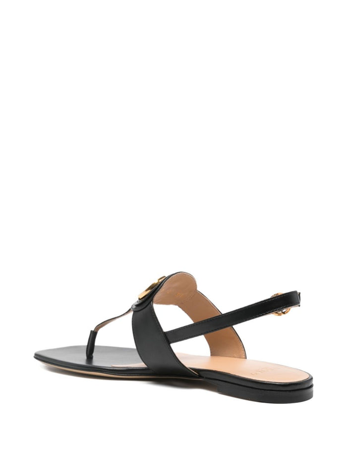 Valentino Garavani Sandals Black Calf Leather