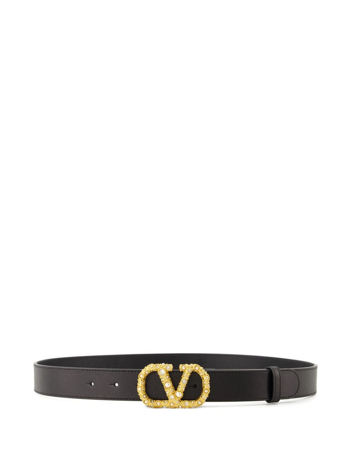 Valentino Garavani Belts Black Calf Leather