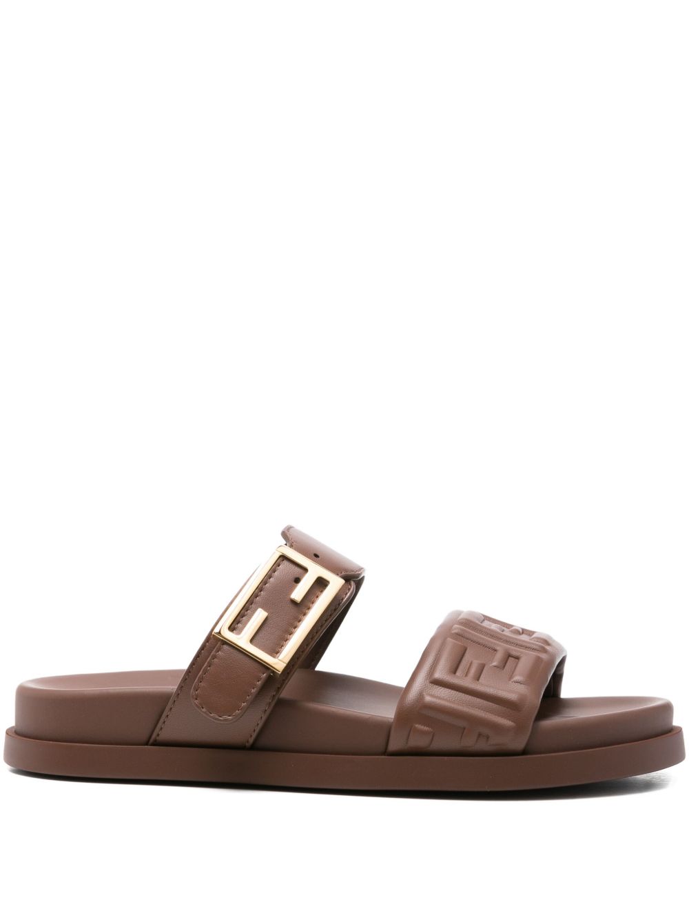 Fendi Sandals Leather Brown