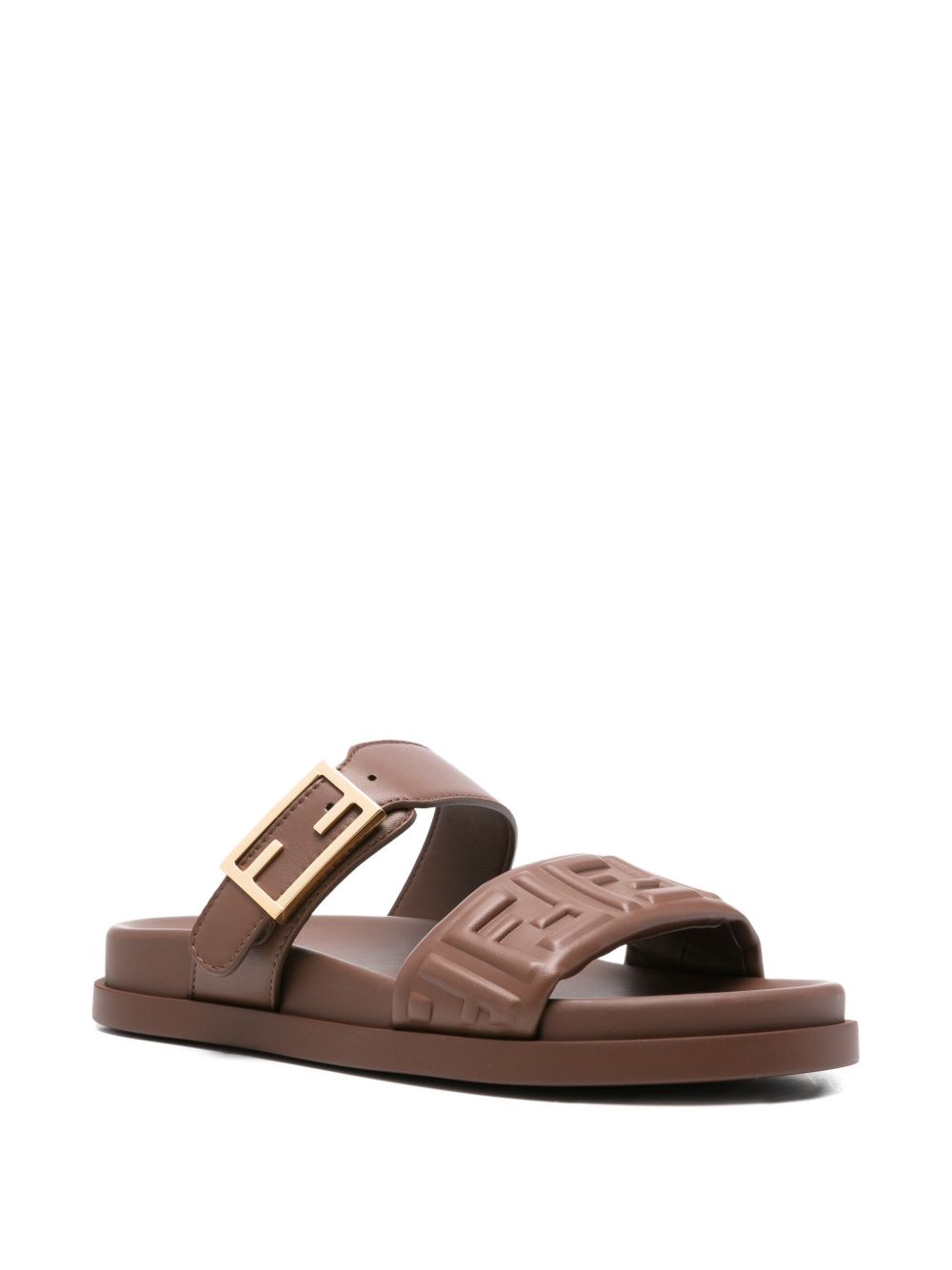 Fendi Sandals Leather Brown