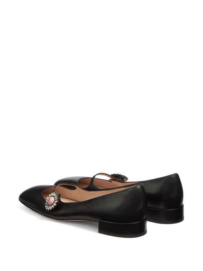 Valentino Garavani Flat Shoes Black Calf Leather