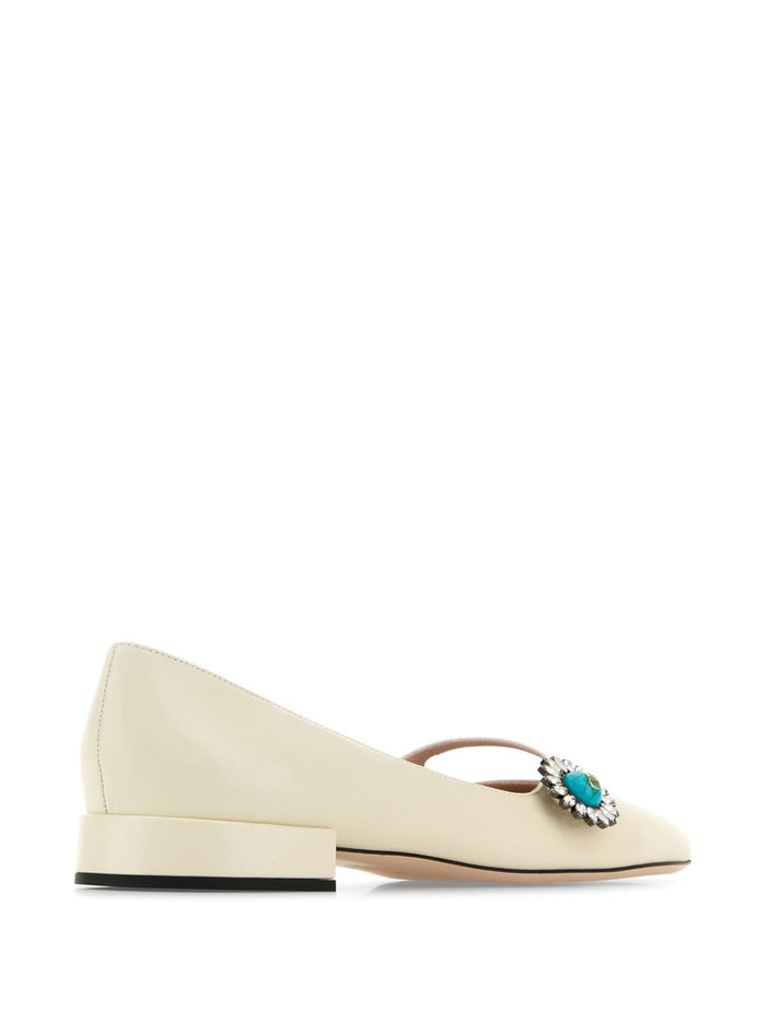 Valentino Garavani Flat Shoes White Calf Leather