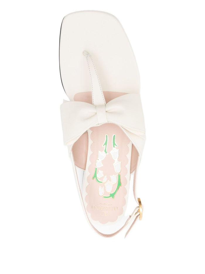 Valentino Garavani Sandals Ivory Leatehr