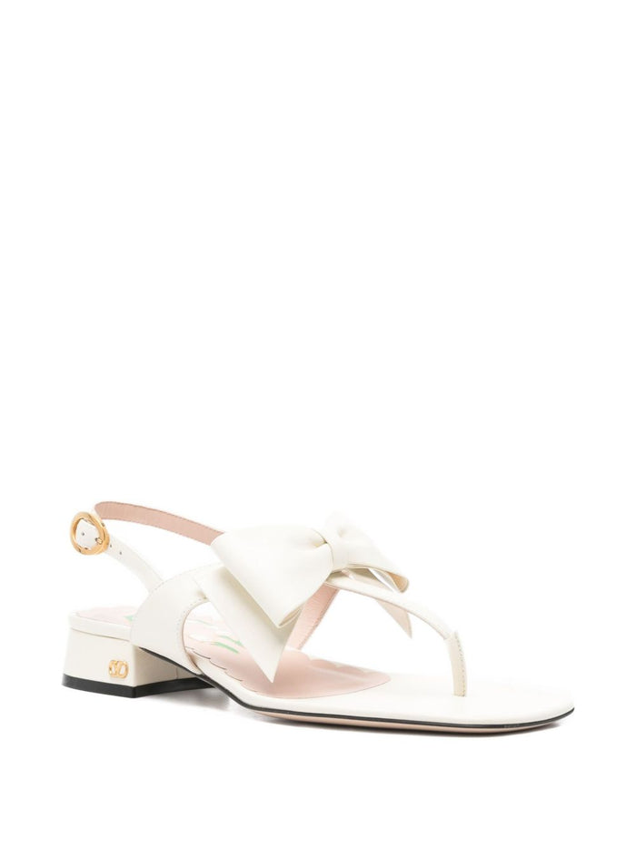 Valentino Garavani Sandals Ivory Leatehr
